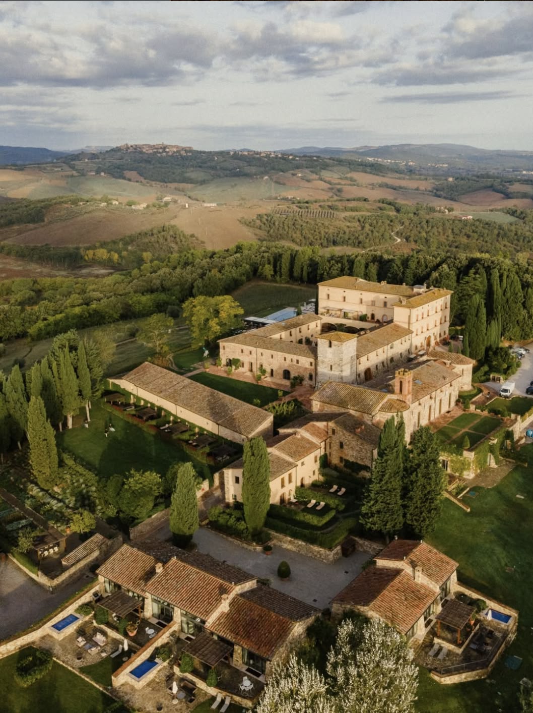 Castello di Casole, Tuscany — aerial view