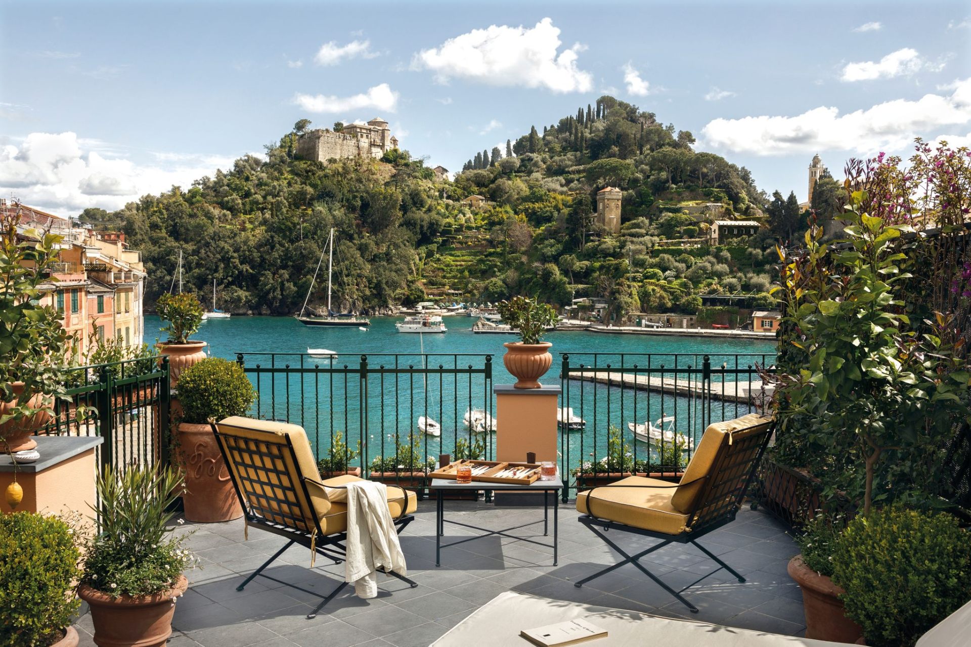 Splendido Mare, Portofino — terrace overlooking the harbour